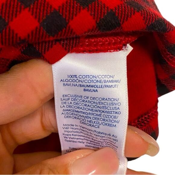 Chaps Checkered Red Long Sleeve Plaid Henley Size M - Picture 5 of 5